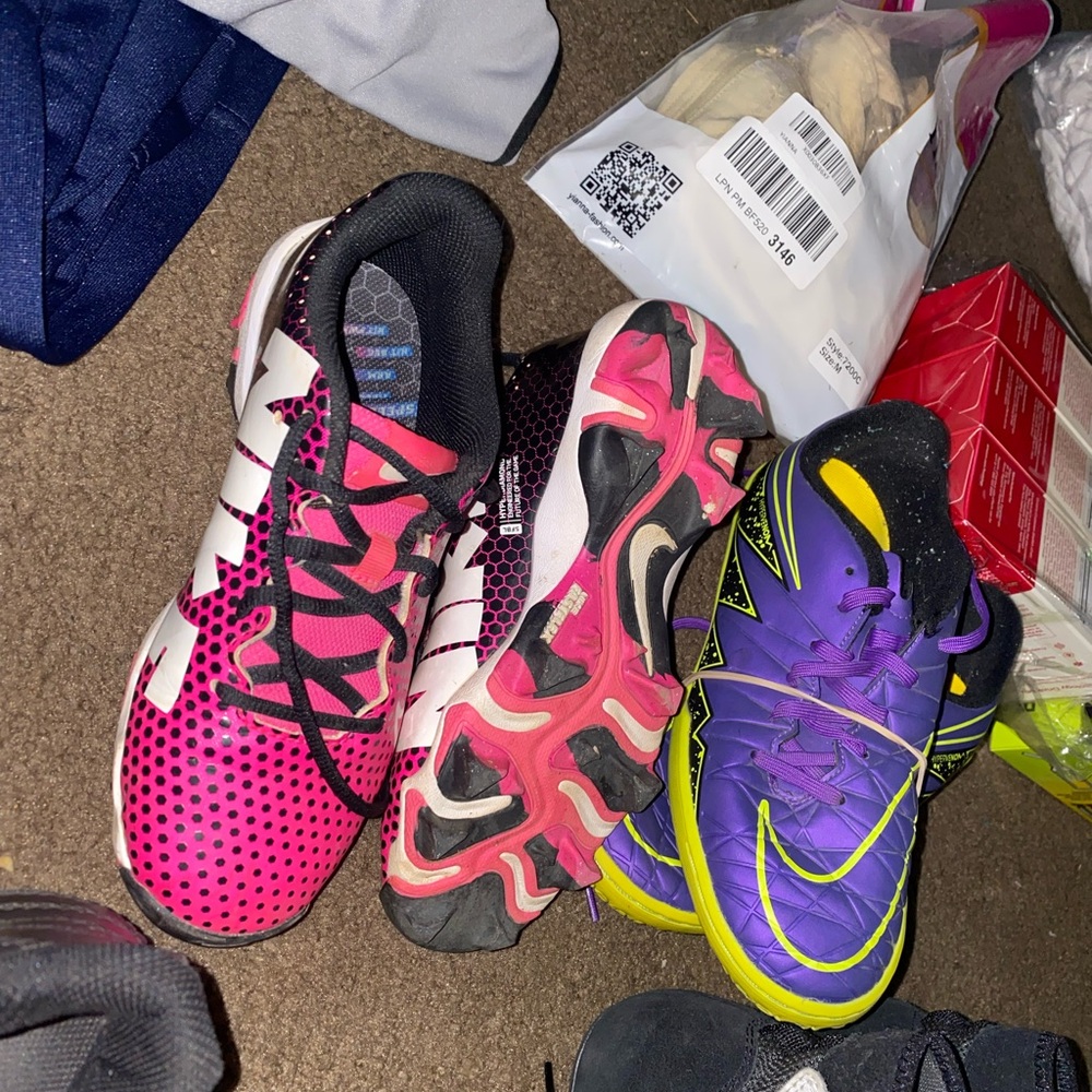 Adidas Pink and Black Athletic Shoes with Mesh Design